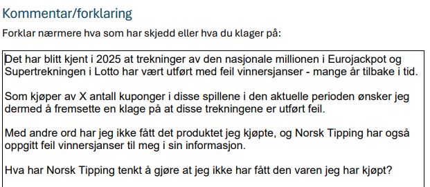 klage norsk tipping